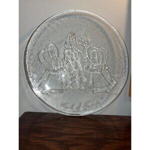 Circle Of Friends Clear Glass Christmas Platter By Home Interiors 12" USA